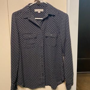 Loft Geometric printed long sleeve blouse- size XS